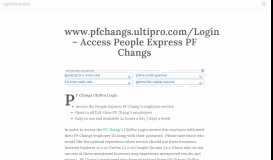 
							         www.pfchangs.ultipro.com/Login – Access People Express PF Changs								  
							    