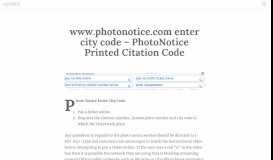 
							         www.photonotice.com enter city code - PhotoNotice Printed ...								  
							    
