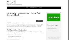 
							         www.pncprepaidcard.com - Login And Balance Check - Clipsit								  
							    