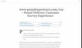
							         www.postalexperience.com/res - Postal Delivery Customer ...								  
							    