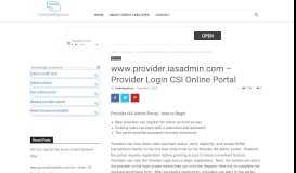 
							         www.provider.iasadmin.com - Provider Login CSI Online Portal ...								  
							    