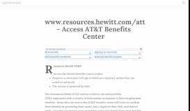 
							         www.resources.hewitt.com/att – Access AT&T Benefits Center ...								  
							    