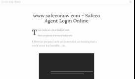 
							         www.safeconow.com – Safeco Agent Login Online | HowTo ...								  
							    