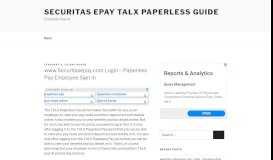 
							         www.Securitasepay.com Login – Paperless Pay Employee Sign In ...								  
							    