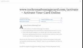 
							         www.techronadvantagecard.com/activate – Activate Your ...								  
							    