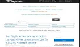 
							         www.umyu.edu.ng | Umaru Musa Yar'Adua University : UMYU News								  
							    