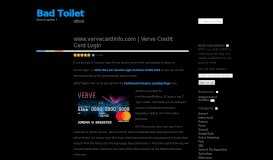 
							         www.vervecardinfo.com | Verve Credit Card Login | Bad Toilet								  
							    