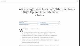 
							         www.weightwatchers.com/lifetimeetools - Sign Up ... - OpenKit								  
							    
