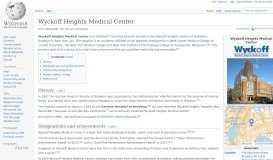 
							         Wyckoff Heights Medical Center - Wikipedia								  
							    