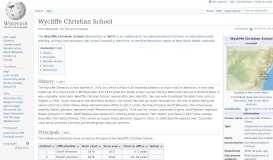 
							         Wycliffe Christian School - Wikipedia								  
							    