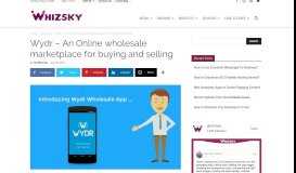 
							         Wydr - An Online wholesale marketplace for buying and selling								  
							    