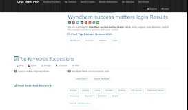
							         Wyndham success matters login Results For Websites Listing								  
							    