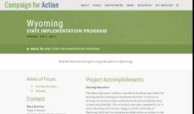 
							         Wyoming State Implementation Program project - Campaign for Action								  
							    