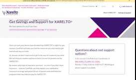 
							         XARELTO® Cost Support & Resources | XARELTO® (rivaroxaban)								  
							    