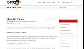 
							         Xbox 360 Cheats - Portal 2 Wiki Guide - IGN								  
							    