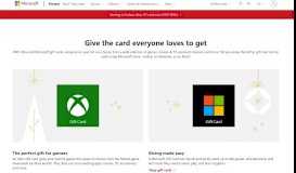 
							         Xbox Gaming Gift Cards & More - Microsoft Store								  
							    