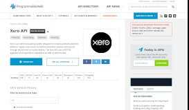
							         Xero API | ProgrammableWeb								  
							    