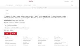 
							         Xerox Services Manager (XSM) Integration Requirements								  
							    