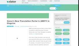 
							         Xerox's New Translation Portal Is ABBYY in Disguise | Slator								  
							    