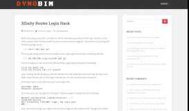 
							         Xfinity Router Login Hack - Dynobin Blog								  
							    