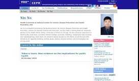 
							         Xin Xu | VOX, CEPR Policy Portal - VoxEU								  
							    
