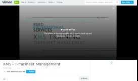 
							         XMS - Timesheet Management on Vimeo								  
							    
