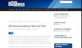 
							         XO Communications-“Not Just Talk” - Nevada Business Magazine								  
							    