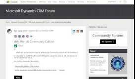 
							         xRM Portals Community Edition - Microsoft Dynamics CRM Forum ...								  
							    