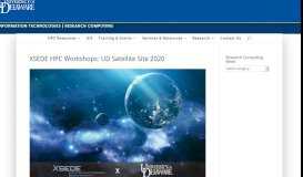 
							         XSEDE HPC Workshops: UD Satellite Site | Information Technologies ...								  
							    
