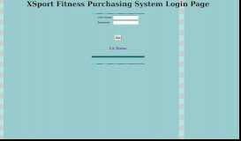 
							         XSport Fitness Purchasing System Login Page								  
							    