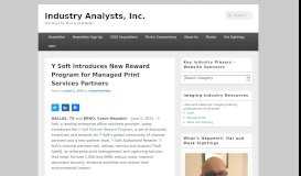 
							         Y Soft Introduces New Reward Program for Managed Print Services ...								  
							    
