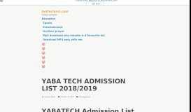 
							         YABA TECH ADMISSION LIST 2018/2019 – betterland.com								  
							    