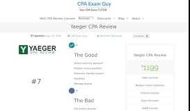 
							         Yaeger CPA Review (+$100 OFF DISCOUNT Code)								  
							    