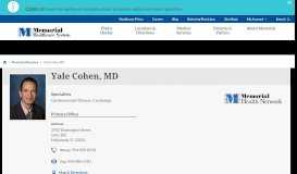 
							         Yale Cohen, MD | Memorial Healthcare System								  
							    