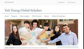 
							         Yale Young Global Scholars: Welcome								  
							    