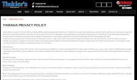 
							         Yamaha Privacy Policy - Tinkler's Motorcycles								  
							    