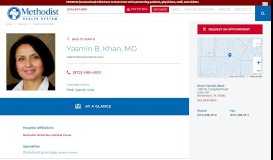 
							         Yasmin B. Khan MD | Methodist Health System								  
							    