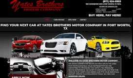 
							         Yates Brothers Motor Company - Used Cars - Fort Worth TX Dealer								  
							    