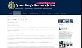 
							         Year 7 Admissions - Queen Mary's Grammar School								  
							    