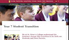 
							         Year 7 Student Transition - St Peter's College								  
							    