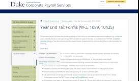 
							         Year End Tax Forms (W-2, 1099, 1042S) - Duke University ...								  
							    