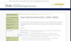 
							         Year End Tax Forms (W-2, 1099, 1042S) - Financial Services | Duke								  
							    