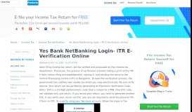 
							         Yes Bank NetBanking Login- ITR E-Verification Online - ClearTax								  
							    