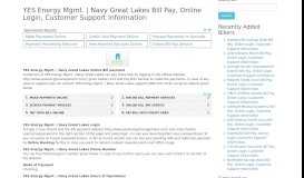 
							         YES Energy Mgmt. | Navy Great Lakes Bill Pay, Online Login ...								  
							    