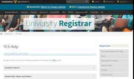 
							         YES Help | Registration | University Registrar | Vanderbilt University								  
							    