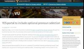 
							         YES portal to include optional pronoun selection | Vanderbilt News ...								  
							    