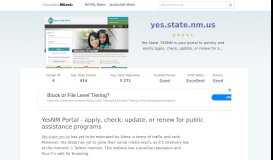 
							         Yes.state.nm.us website. YesNM Portal - apply, check, update ...								  
							    
