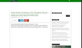 
							         Yobe State University, YSU Students Portal - www.ysu.edu.ng/ysu ...								  
							    