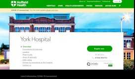 
							         York Hospital, Private Hospital in Yorkshire | Nuffield Health								  
							    