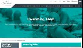 
							         York Sport Village | Swimming FAQs - York Sport								  
							    